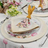 Kit 2 Guardanapos de Páscoa Amarelo com Argolas de Orelhinhas - Ela Decora